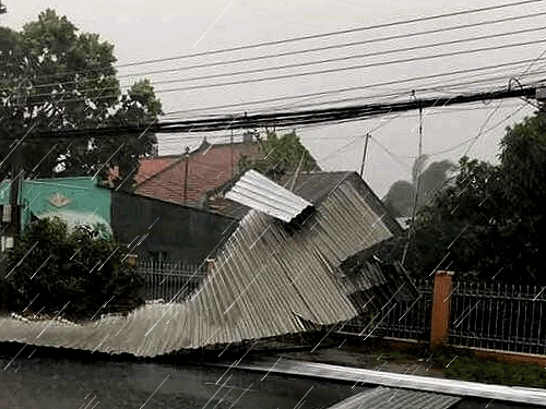 Phú Tân: Mưa lớn kèm giông, lốc ảnh hưởng 22 căn nhà